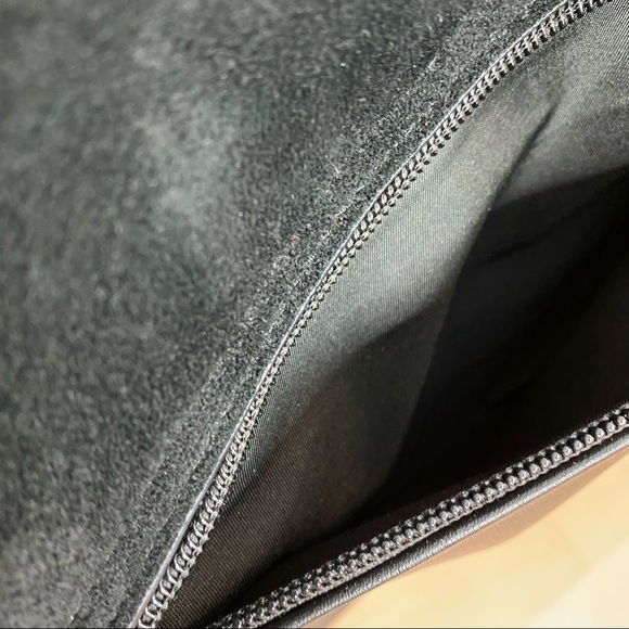 Aldo Black Suede Faux Leather Clutch Crossbody - Picture 15 of 16